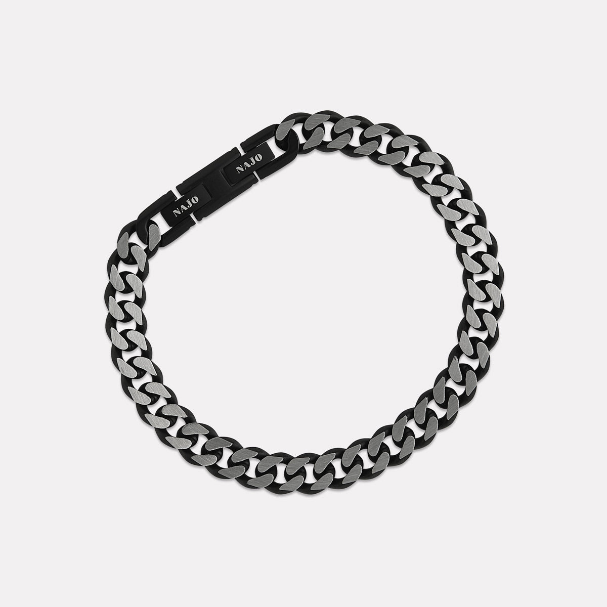 Nero Men’s Steel Curb Chain Bracelet (Bold)