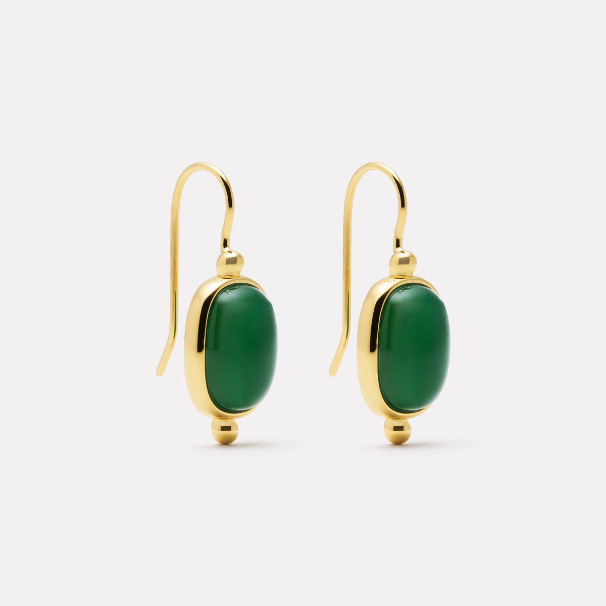 Fleur Green Onyx Earrings