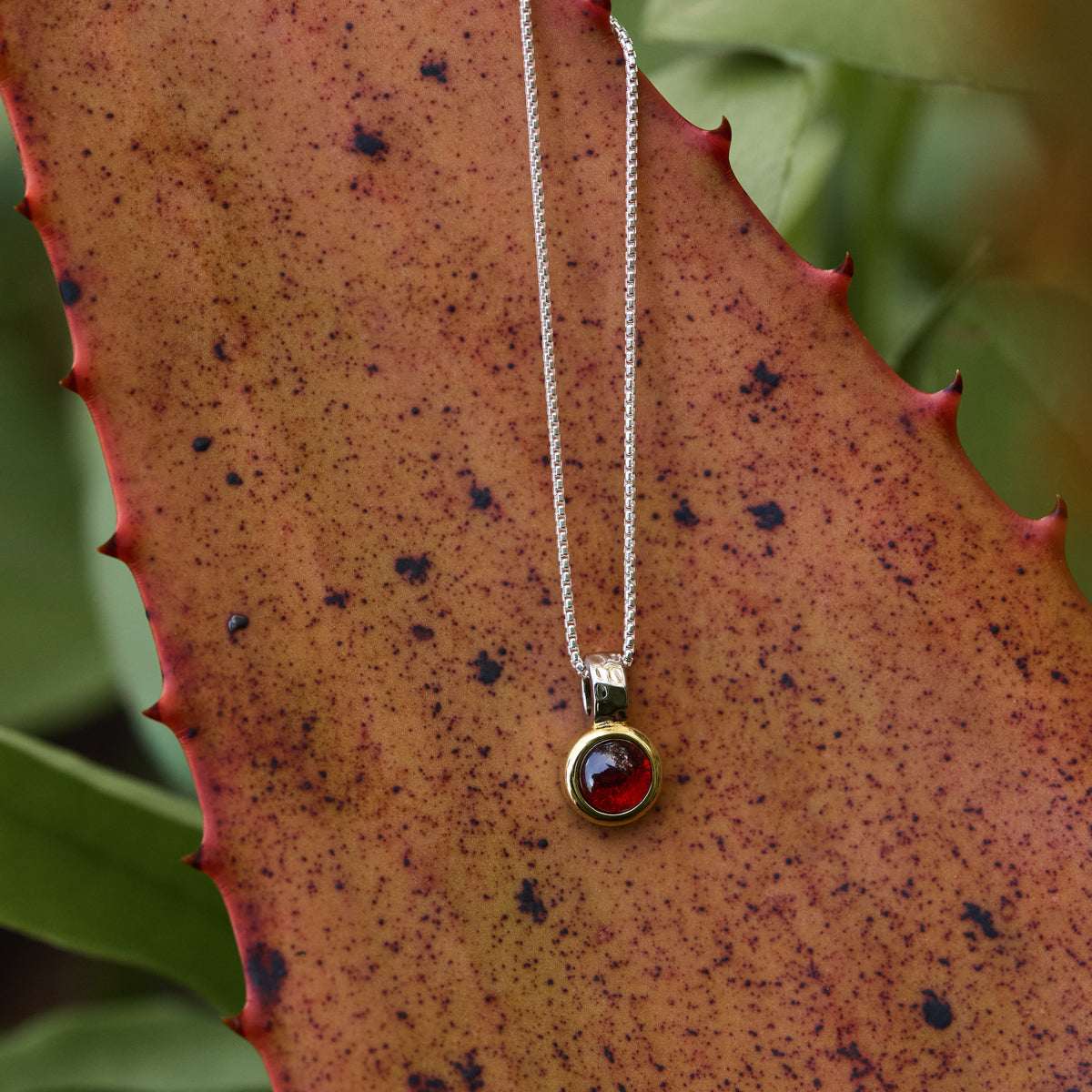 Solace 2-Tone Garnet Necklace