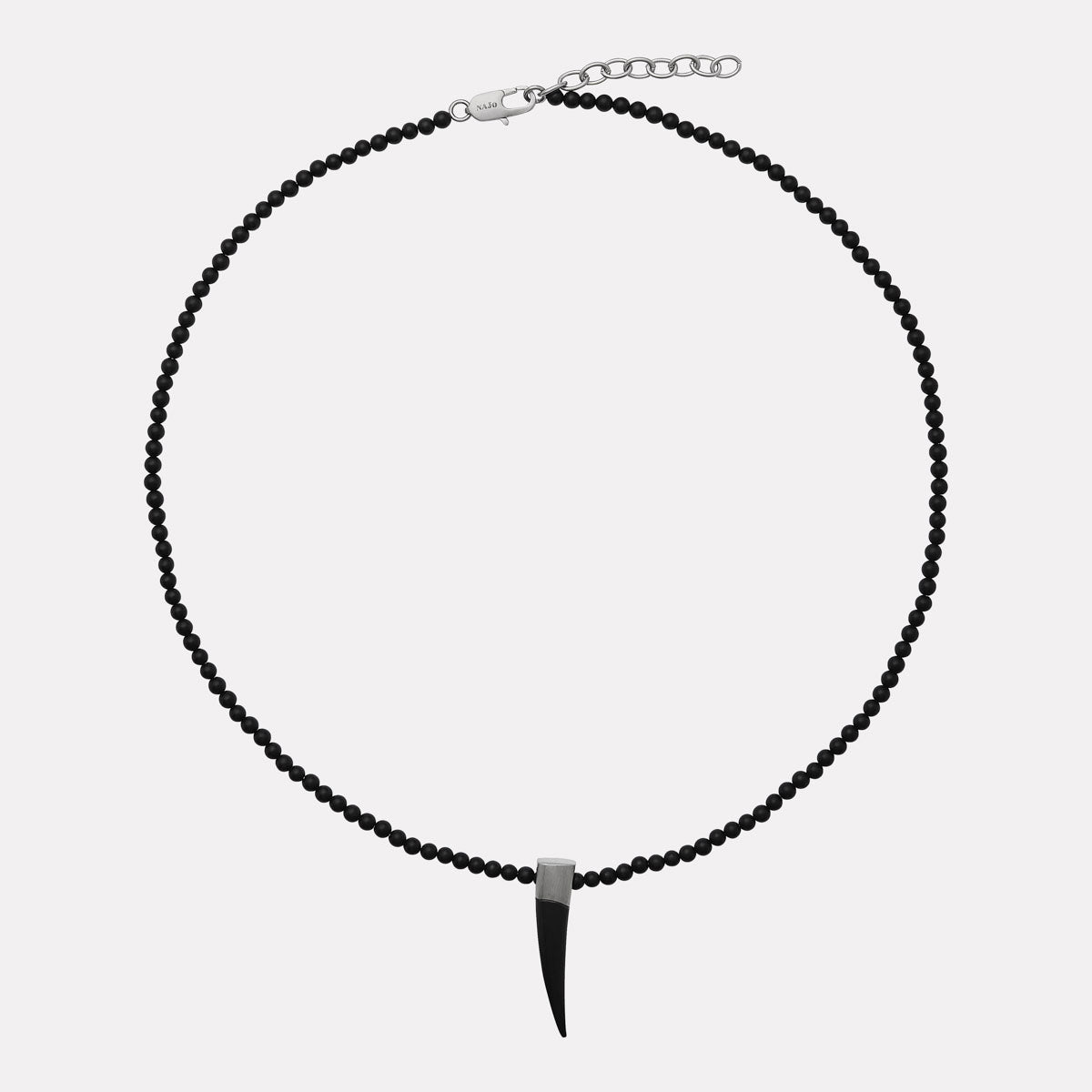 Nomad Men's Steel & Black Agate Necklace