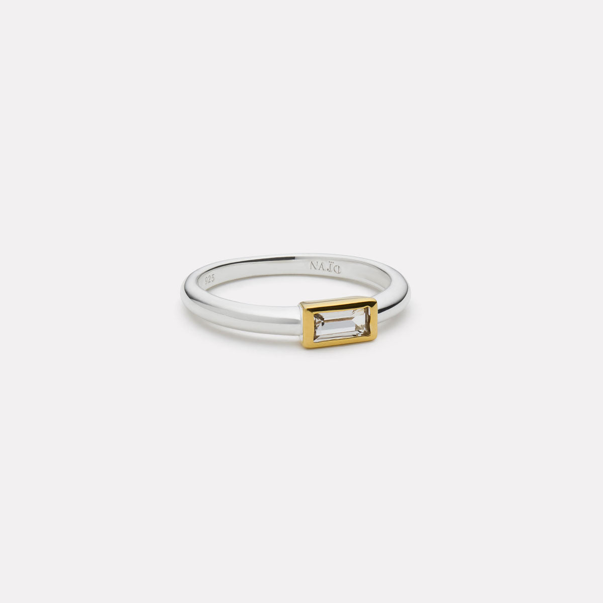 Skye 2-Tone (sil/yell) Cubic Zirconia Ring