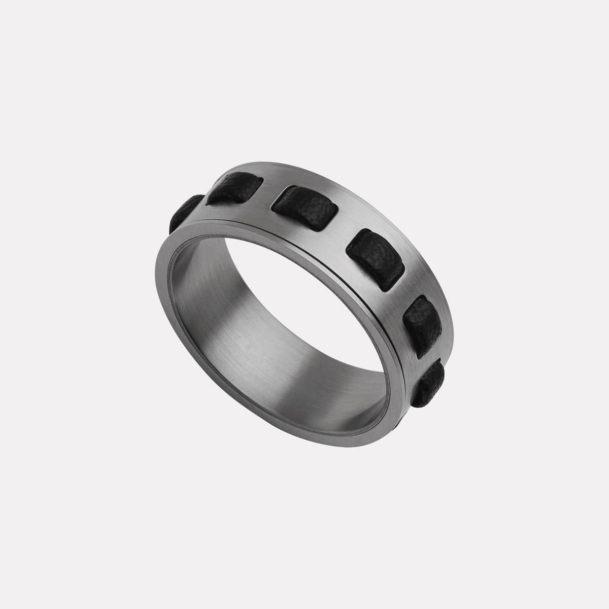 Equity Men's Steel & Leather Ring