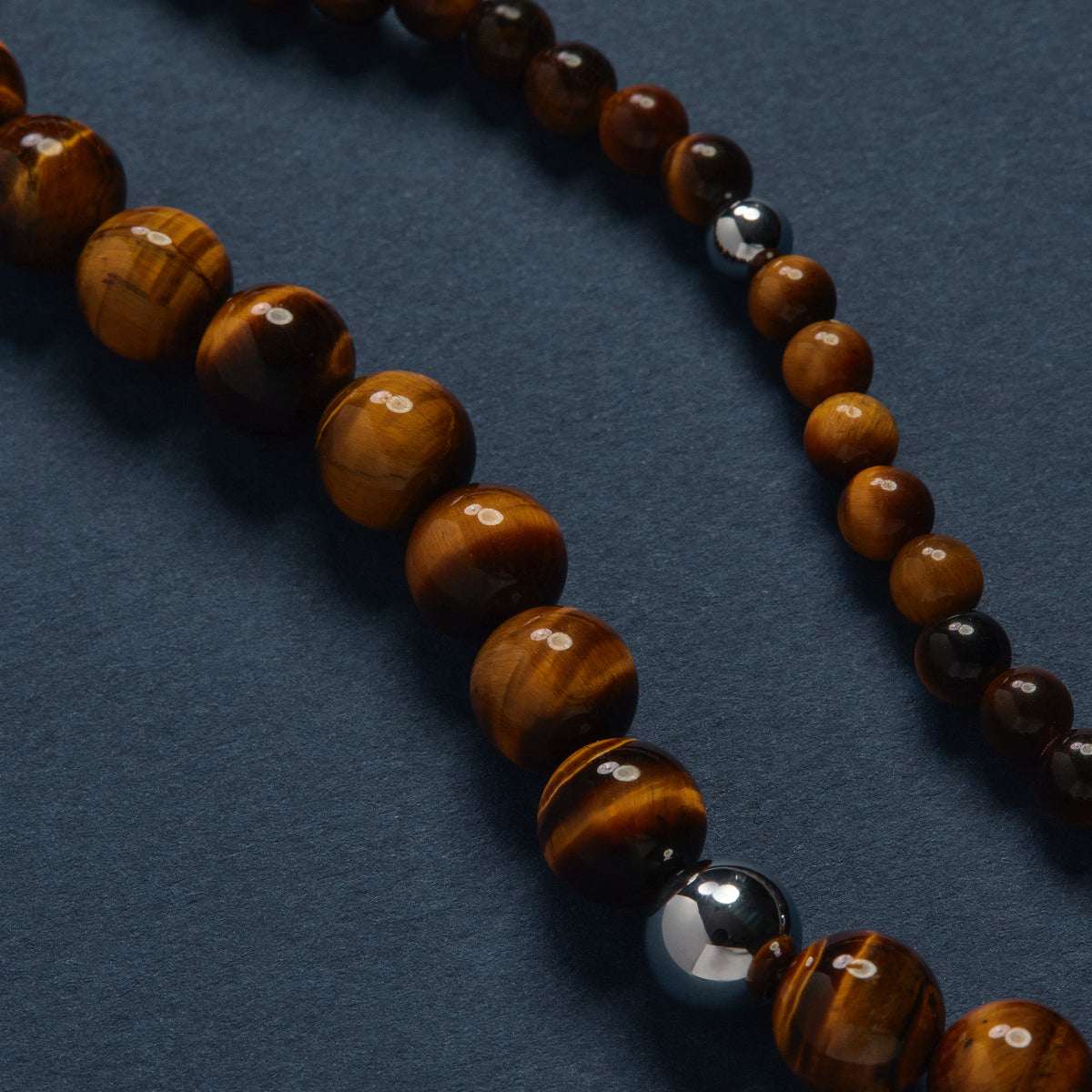 Apollo Men's 10mm Tiger's Eye Steel & Elasticised Bracelet