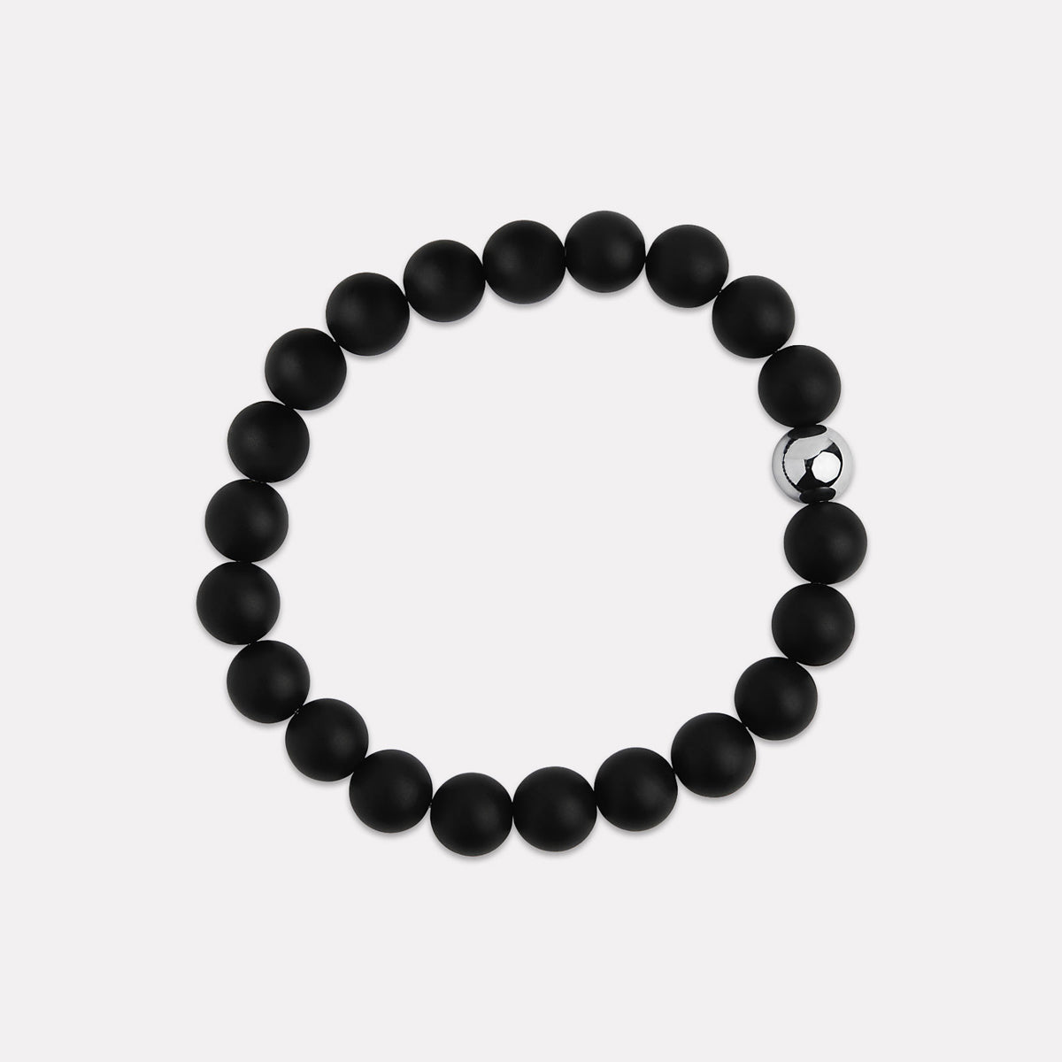 Apollo Men's 10mm Matt Onyx Steel Elasticised Stretch Bracelet