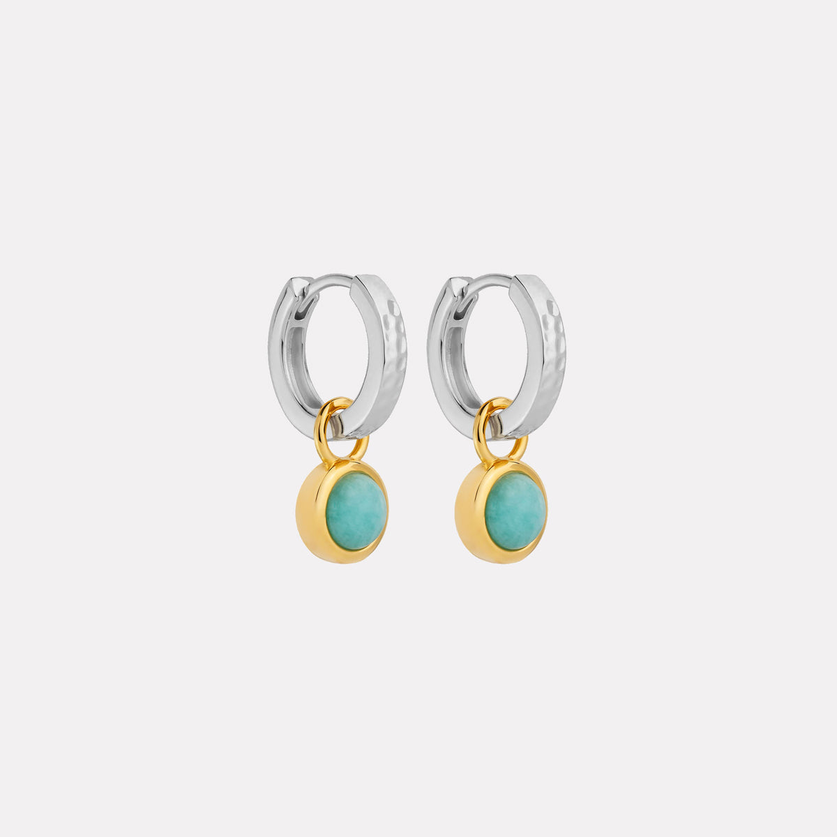 Solace 2-Tone Amazonite Huggie Earrings