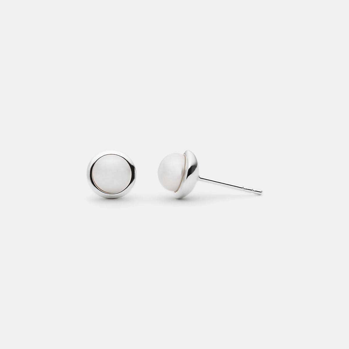 Moonbeam Pearl Stud Earrings