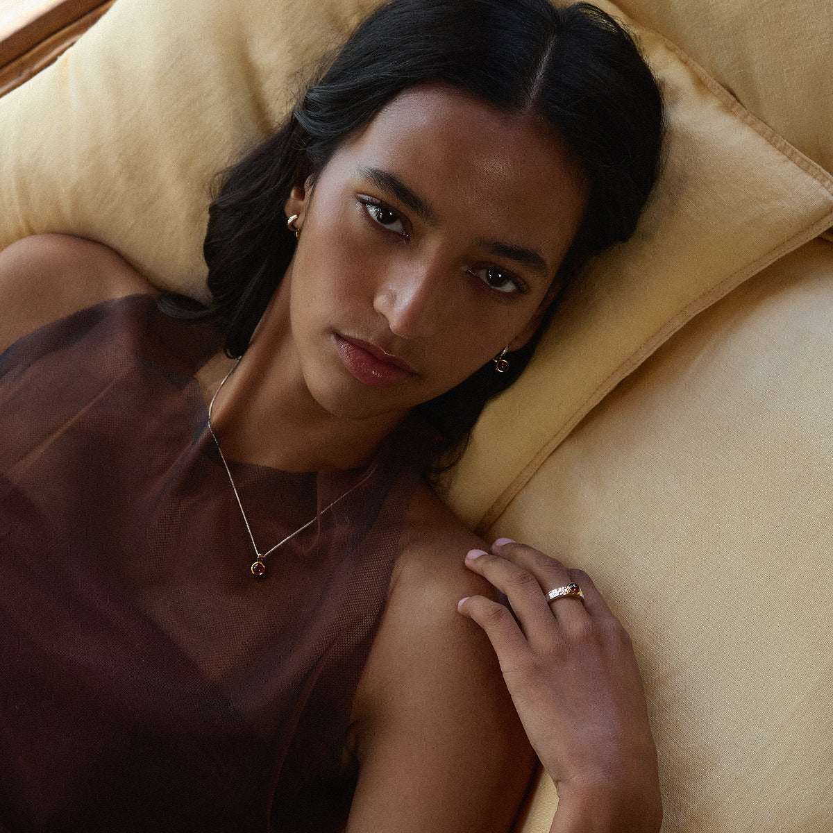 Solace 2-Tone Garnet Necklace