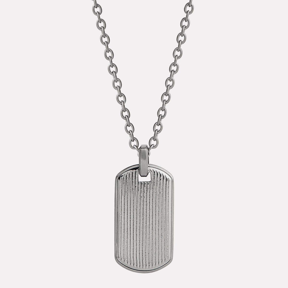 Rocca Men’s Stainless Steel Dog Tag Pendant