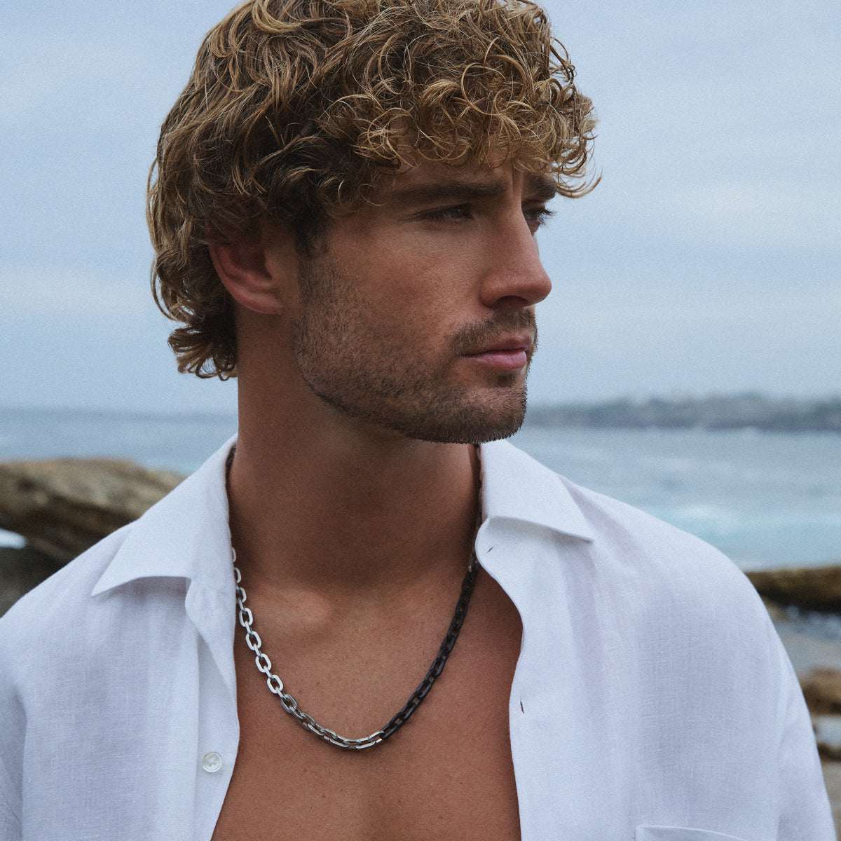 Echo Men's 2-Tone Steel Necklace (60cm+ext)