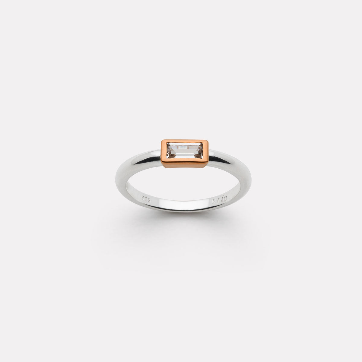 Skye 2-Tone (sil/rose) Cubic Zirconia Ring
